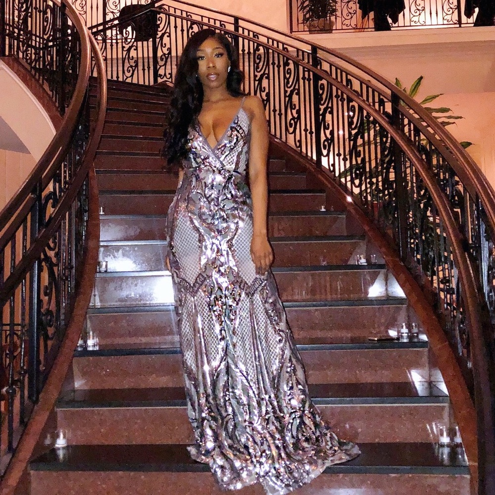 Silver/ Gray Sequin Dress